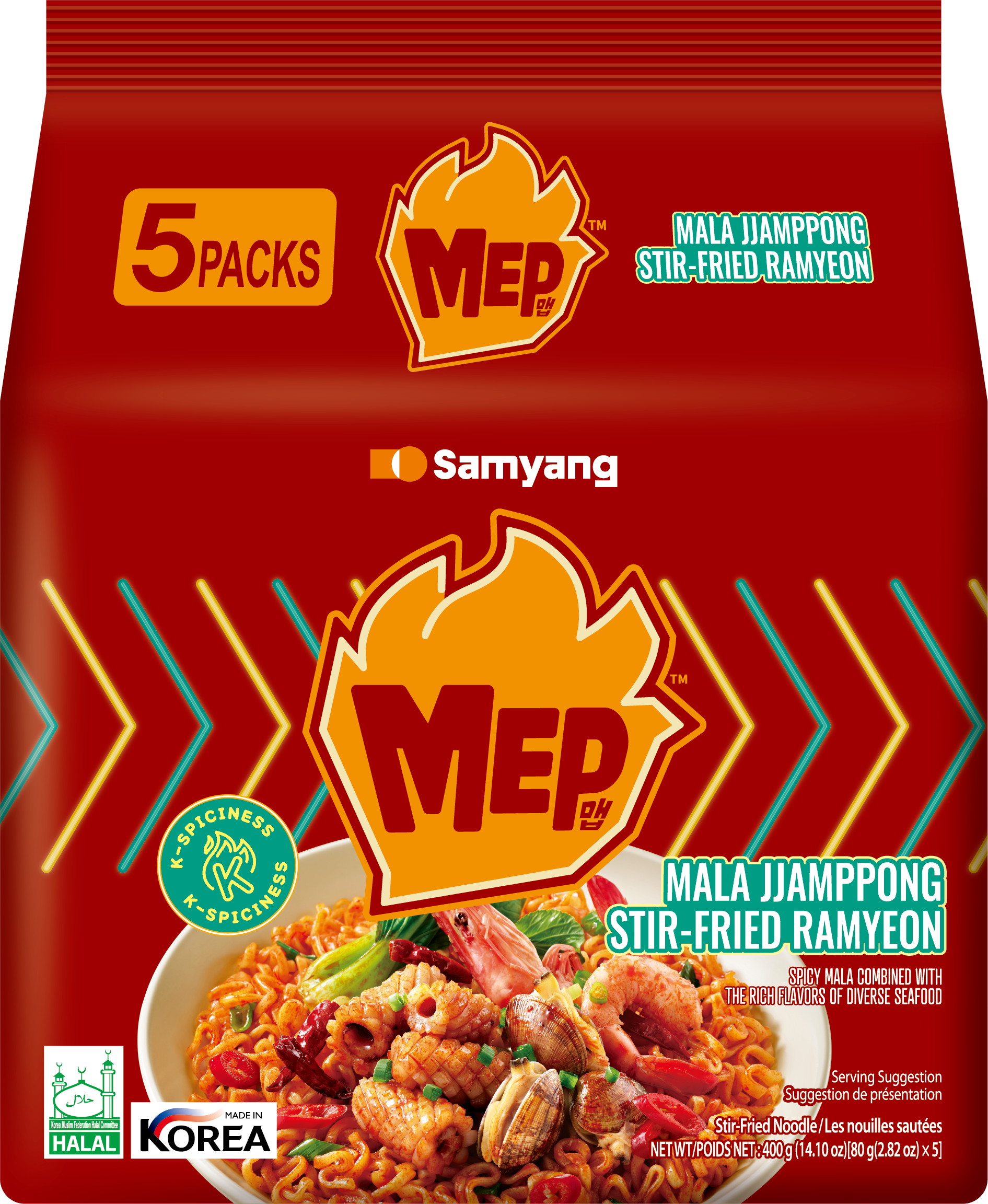 Samyang MEP Mala Jjampong Stir-Fried Ramyeon 5 x 80g